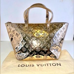 Louis Vuitton Gold Monogram Bellevue Miroir Bag PM Authentic